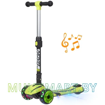 Самокат Novatrack RainBow Car Boy Pro 120CGP.RAINBOW.LM20 (лайм, 2020)